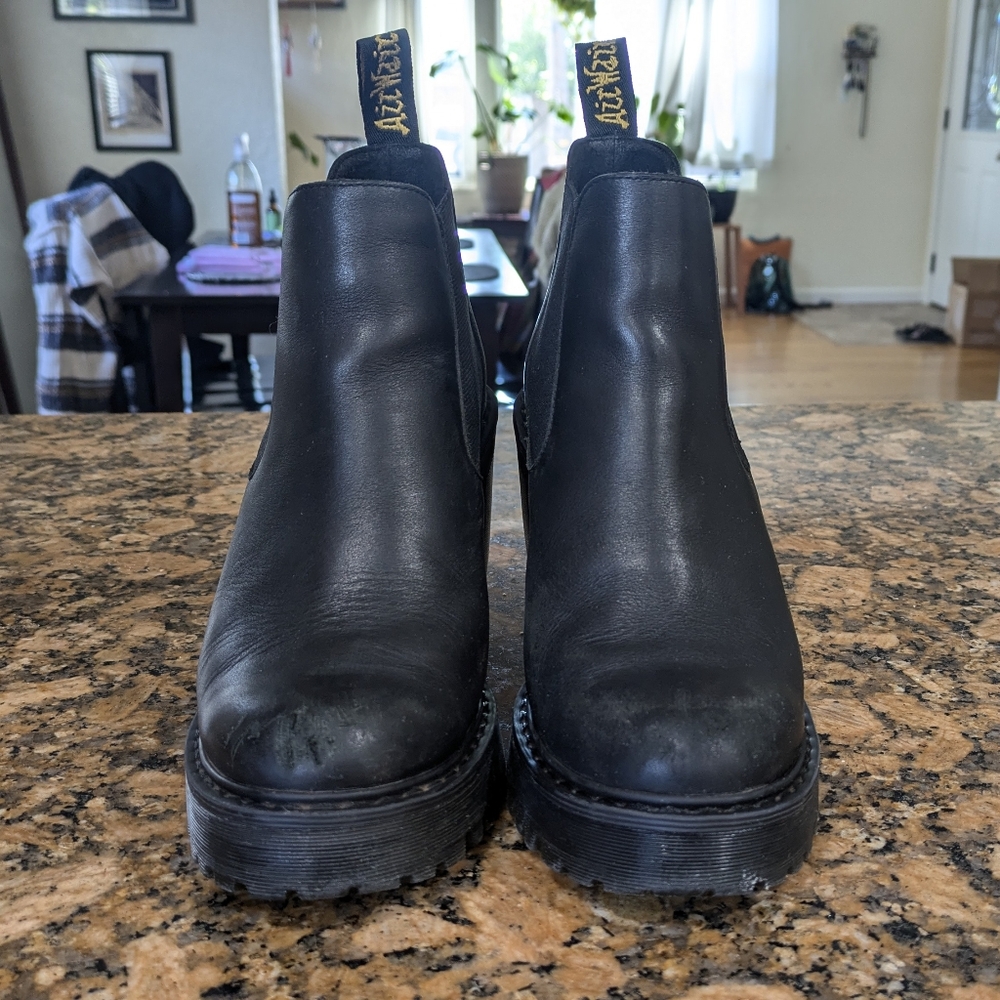 Dr Marten Hurston Women's Leather Heeled Chelsea Boots - Picture 3 of 7
